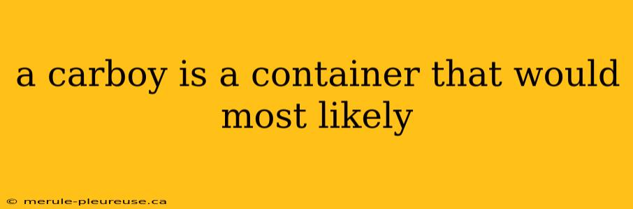 a carboy is a container that would most likely