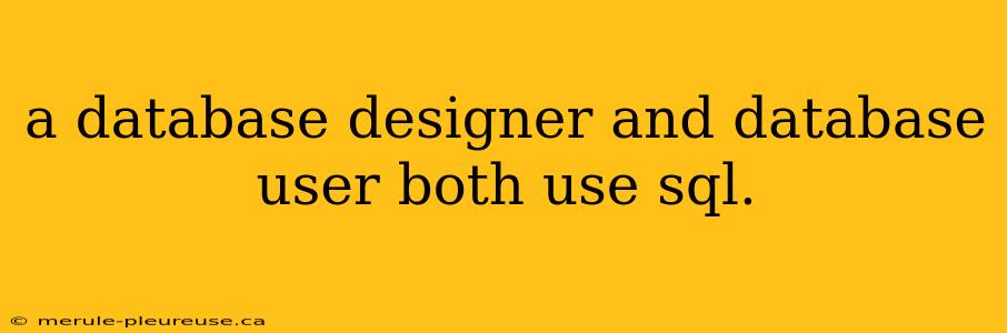 a database designer and database user both use sql.