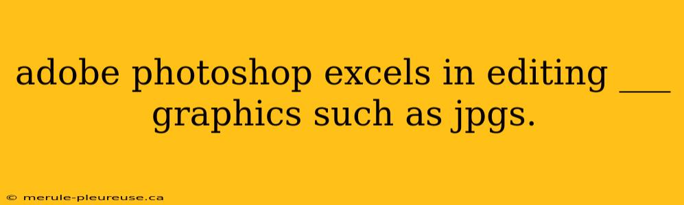 adobe photoshop excels in editing ___ graphics such as jpgs.