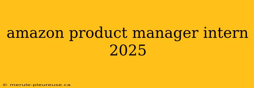 amazon product manager intern 2025