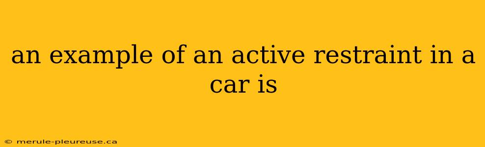 an example of an active restraint in a car is