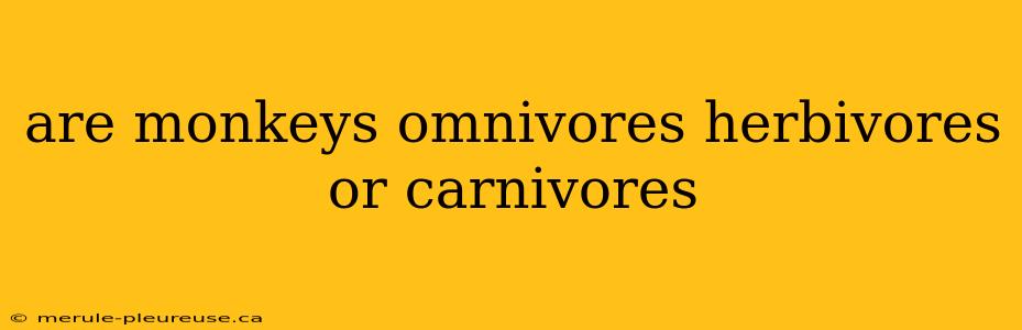 are monkeys omnivores herbivores or carnivores