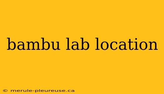 bambu lab location