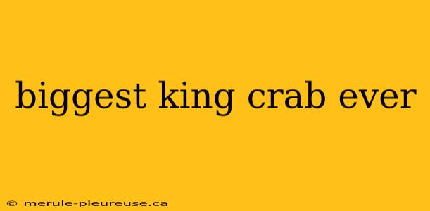 biggest king crab ever