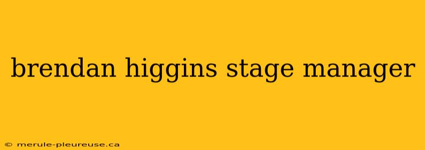 brendan higgins stage manager