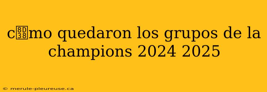 c贸mo quedaron los grupos de la champions 2024 2025