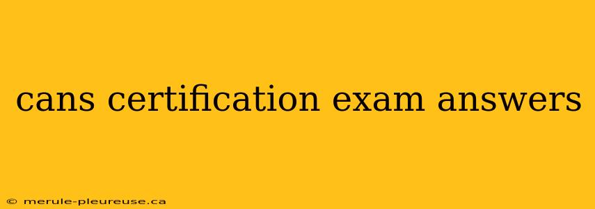 cans certification exam answers