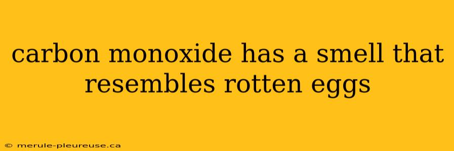 carbon monoxide has a smell that resembles rotten eggs