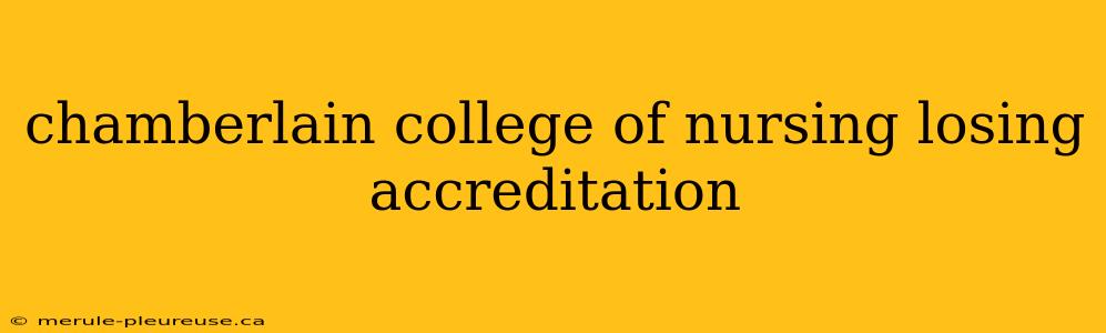 chamberlain college of nursing losing accreditation