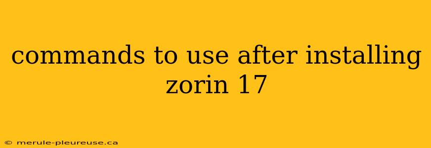 commands to use after installing zorin 17