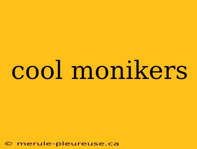 cool monikers