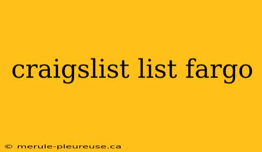 craigslist list fargo