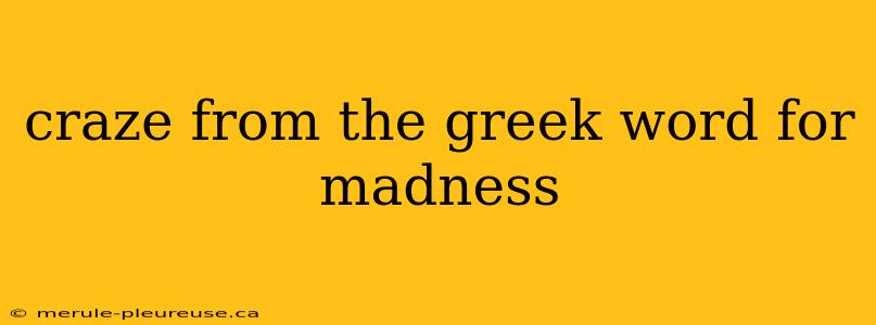 craze from the greek word for madness