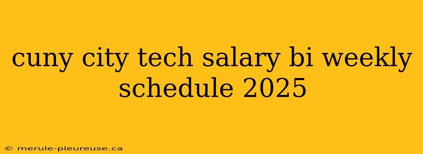 cuny city tech salary bi weekly schedule 2025