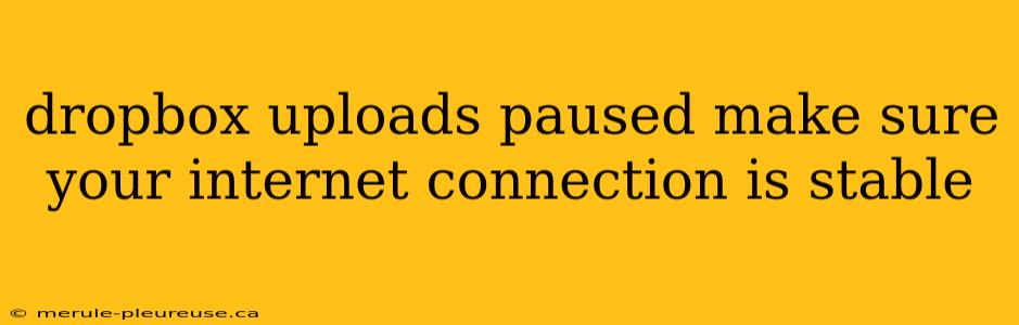 dropbox uploads paused make sure your internet connection is stable
