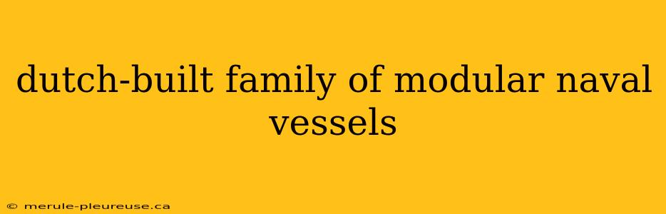 dutch-built family of modular naval vessels