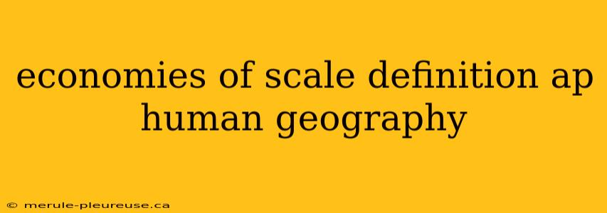 economies of scale definition ap human geography