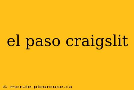 el paso craigslit