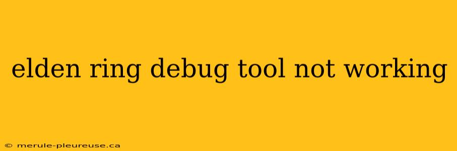 elden ring debug tool not working