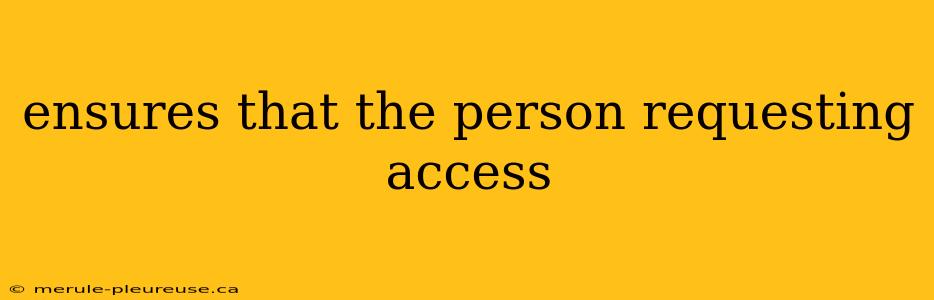 ensures that the person requesting access