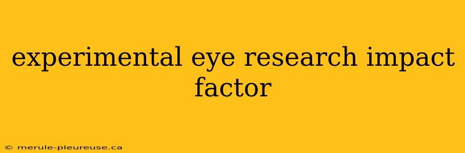 experimental eye research impact factor