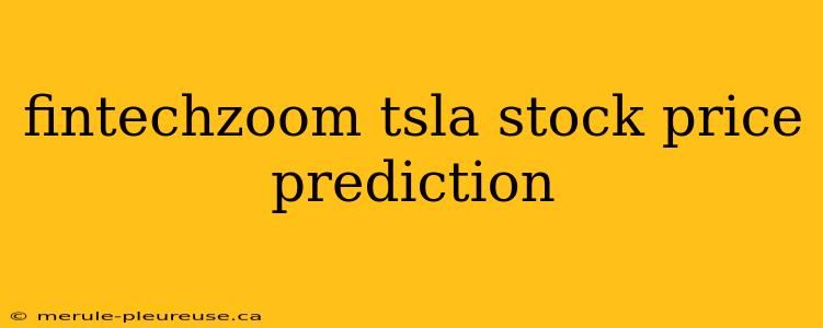 fintechzoom tsla stock price prediction