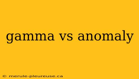 gamma vs anomaly