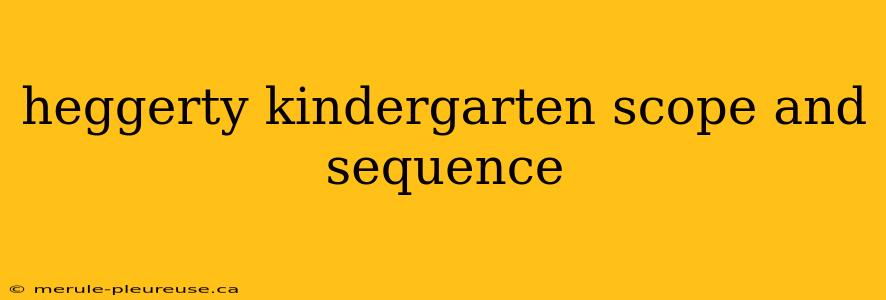 heggerty kindergarten scope and sequence