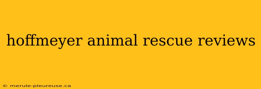 hoffmeyer animal rescue reviews