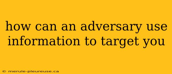 how can an adversary use information to target you