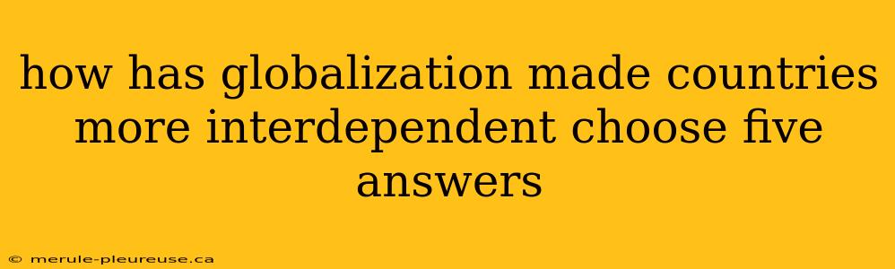 how has globalization made countries more interdependent choose five answers