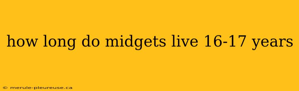 how long do midgets live 16-17 years