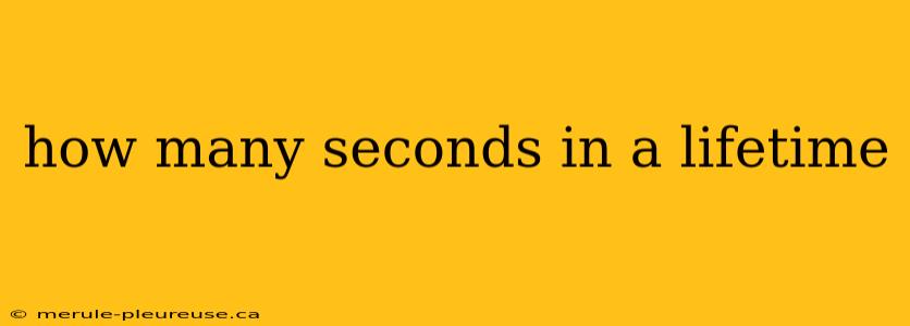 how many seconds in a lifetime