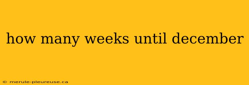 how many weeks until december