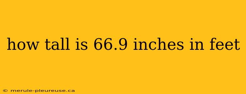 how tall is 66.9 inches in feet