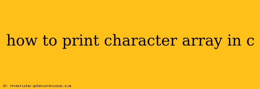 how to print character array in c