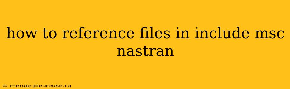 how to reference files in include msc nastran