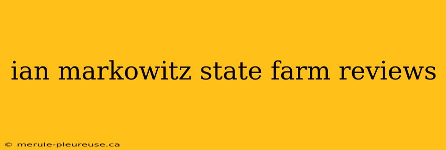 ian markowitz state farm reviews