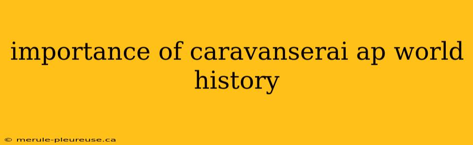 importance of caravanserai ap world history