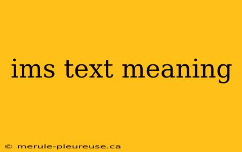 ims text meaning