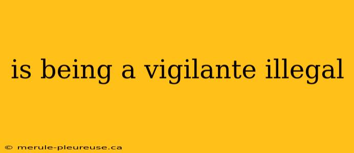 is being a vigilante illegal