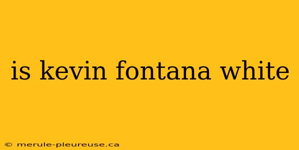 is kevin fontana white