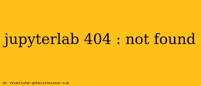 jupyterlab 404 : not found