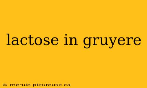 lactose in gruyere