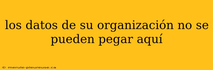 los datos de su organización no se pueden pegar aquí