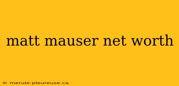 matt mauser net worth