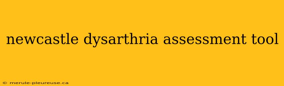 newcastle dysarthria assessment tool