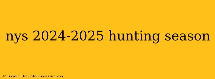 nys 2024-2025 hunting season