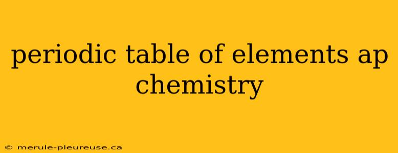 periodic table of elements ap chemistry