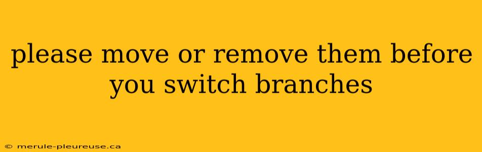 please move or remove them before you switch branches